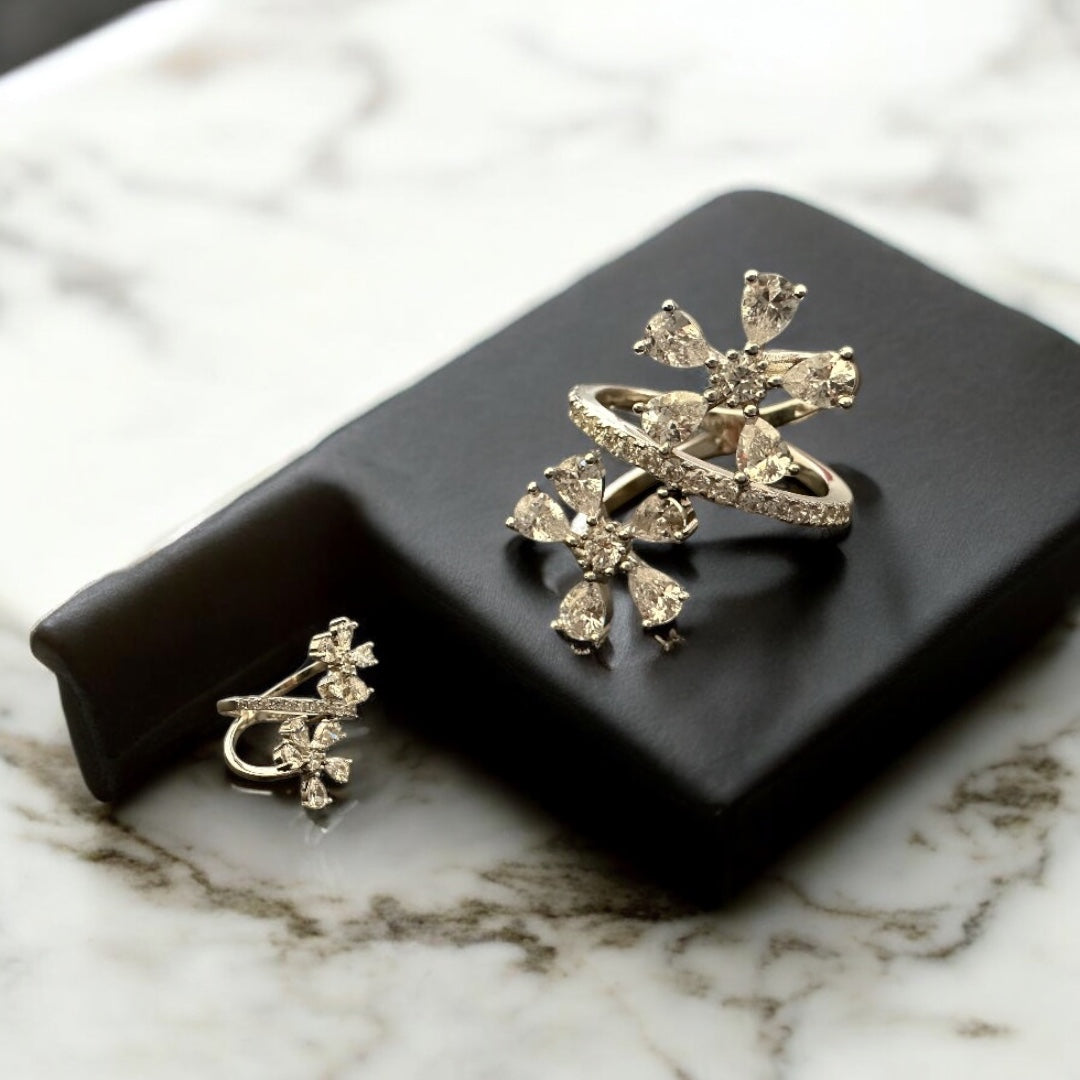 Precious finger ring 92.5 Silver Premium CZ