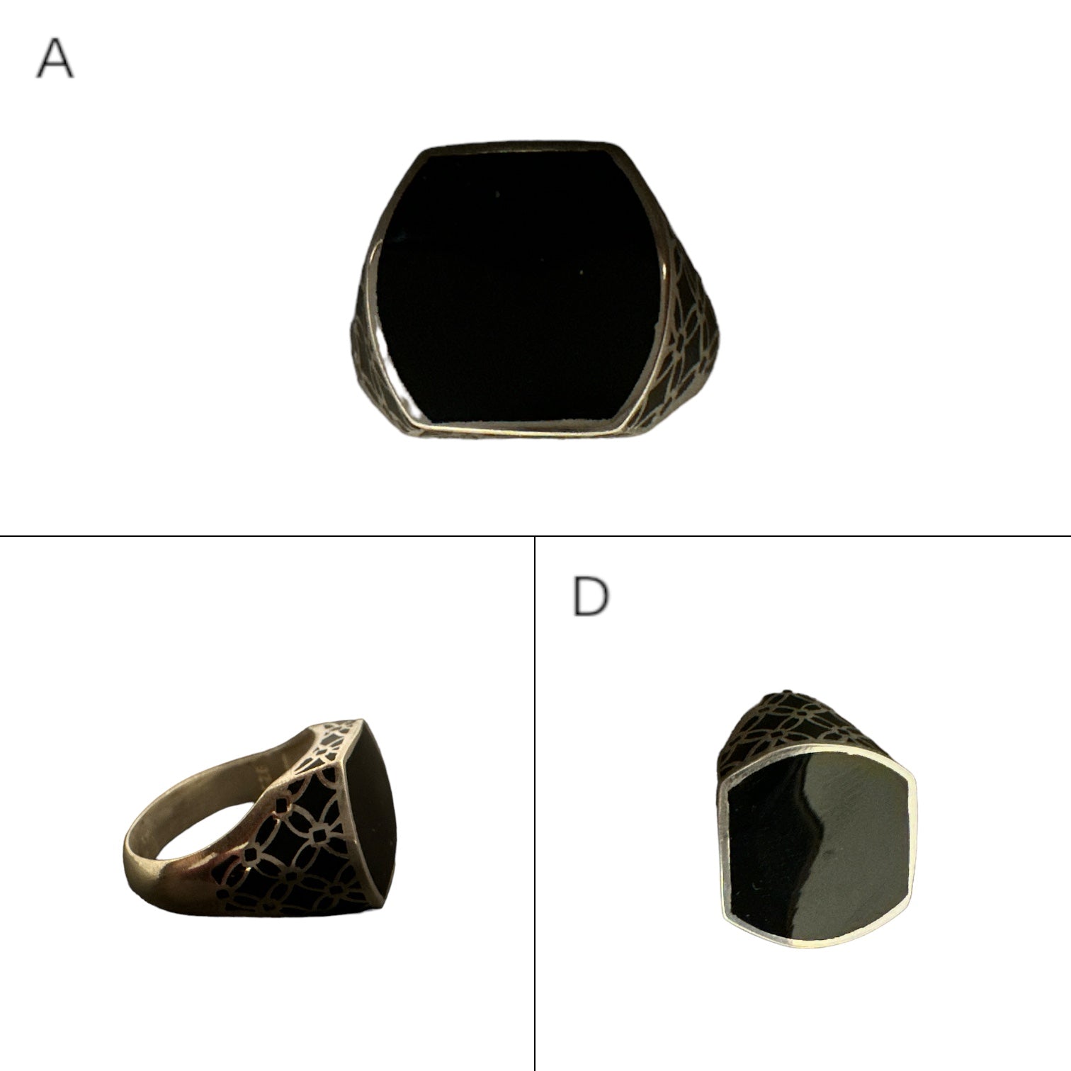 Precious fingar ring 92.5 SilverBlack paint