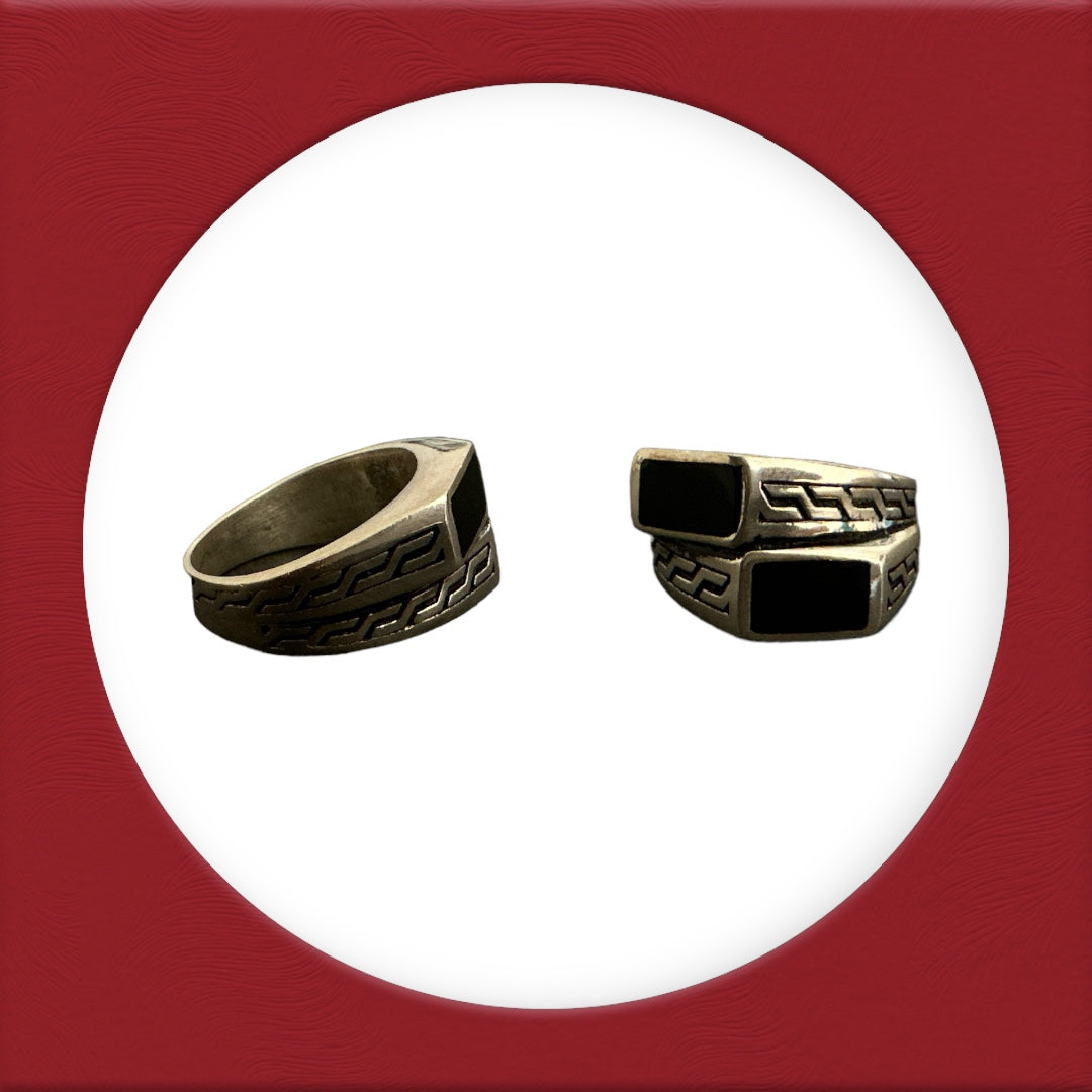 Precious finger ring 92.5 Silver  Black Paint Ring