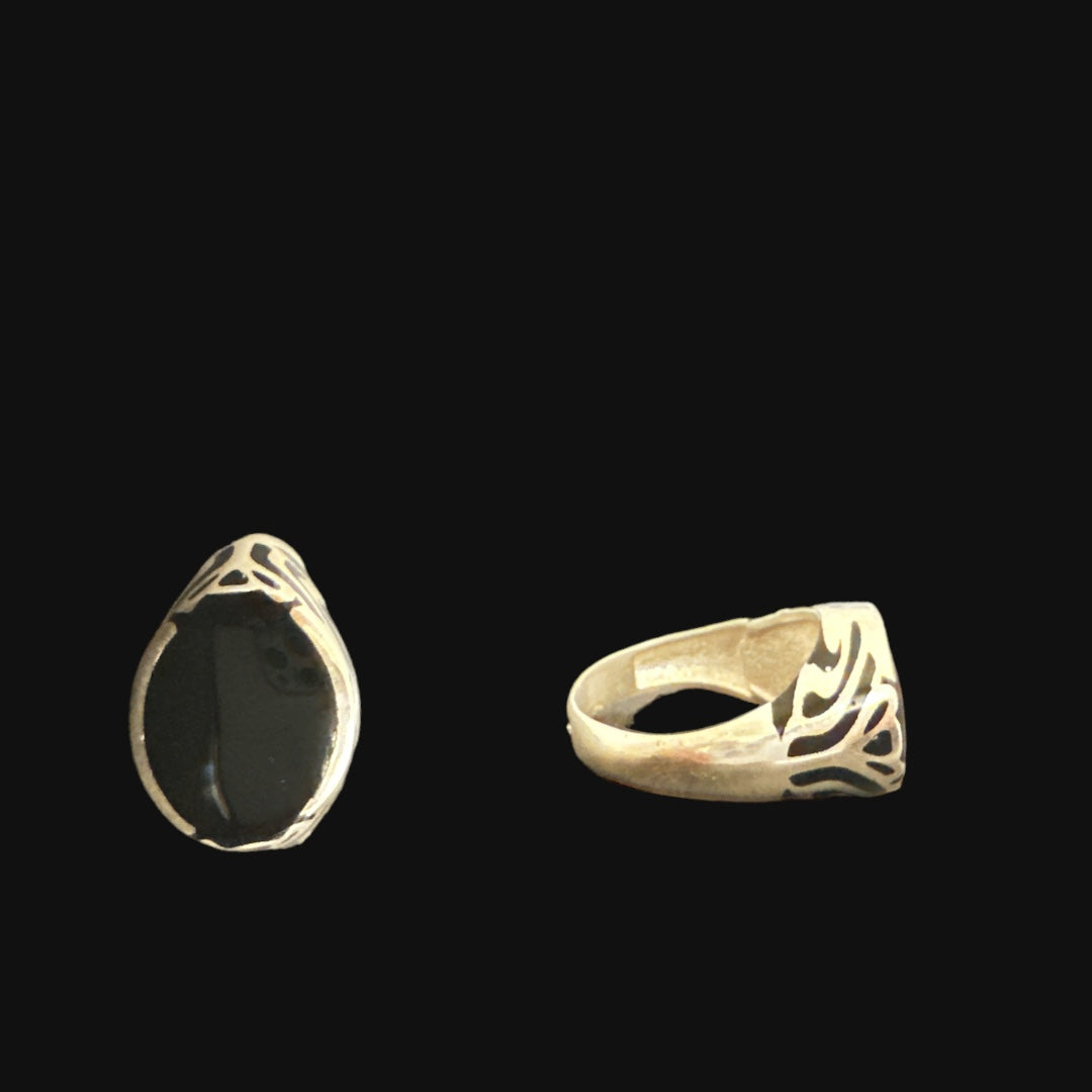 Precious finger ring 92.5 Silver Black Design