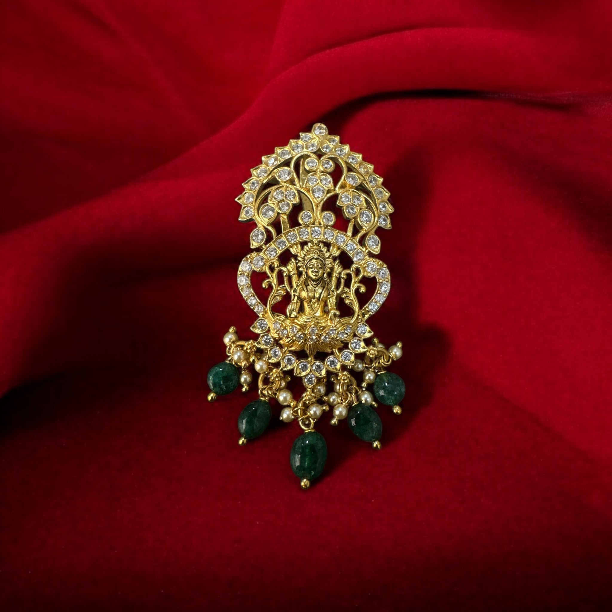 CZ Stone With Lakshmi Pendant