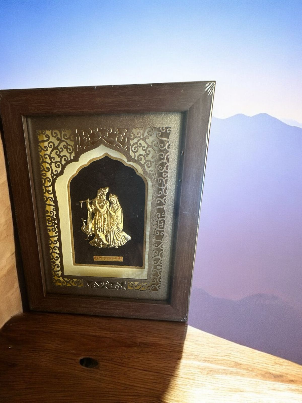 24K Gold Radha Krishna Frame -  Divine Love