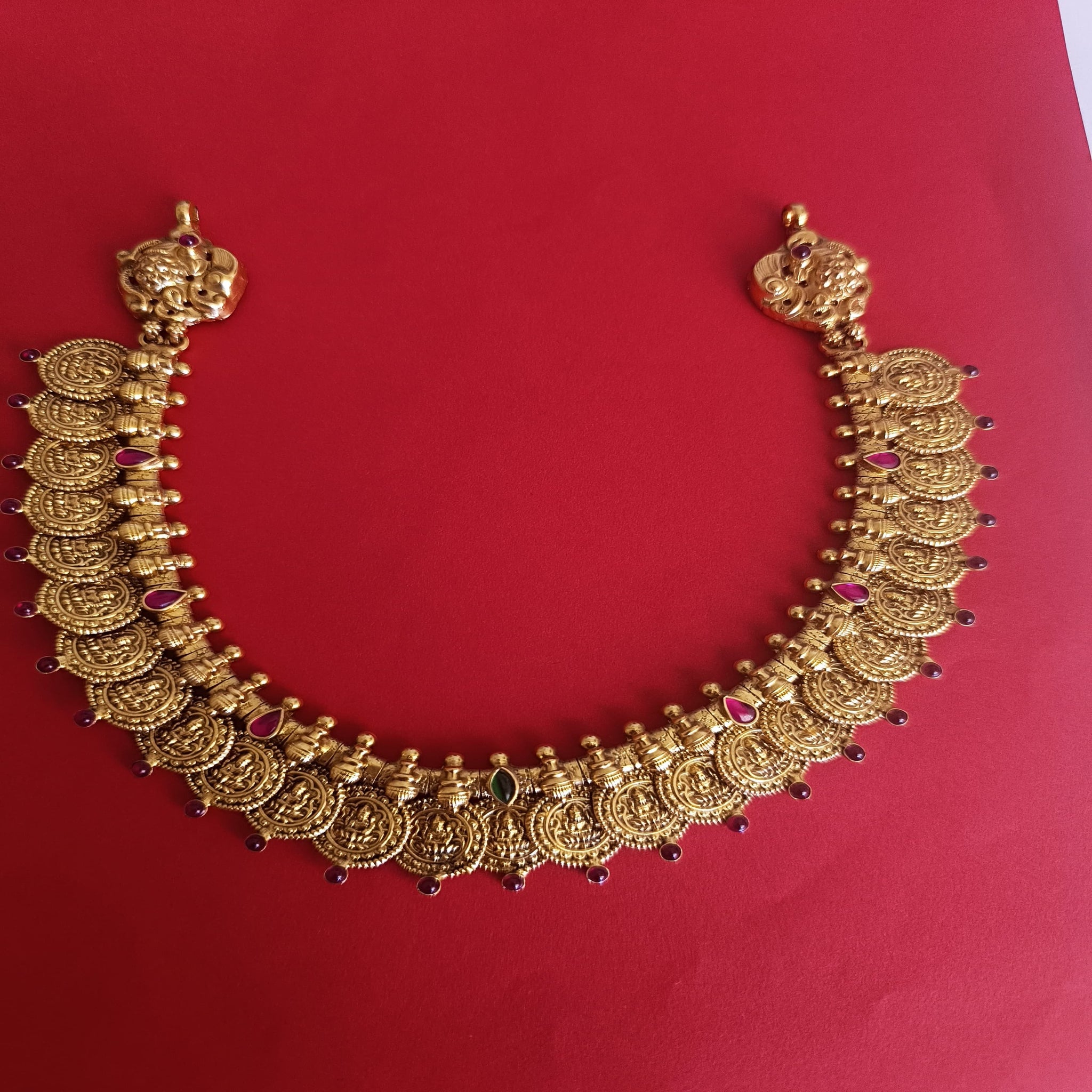 Temple Necklace withr Temple Design With Gold Polish