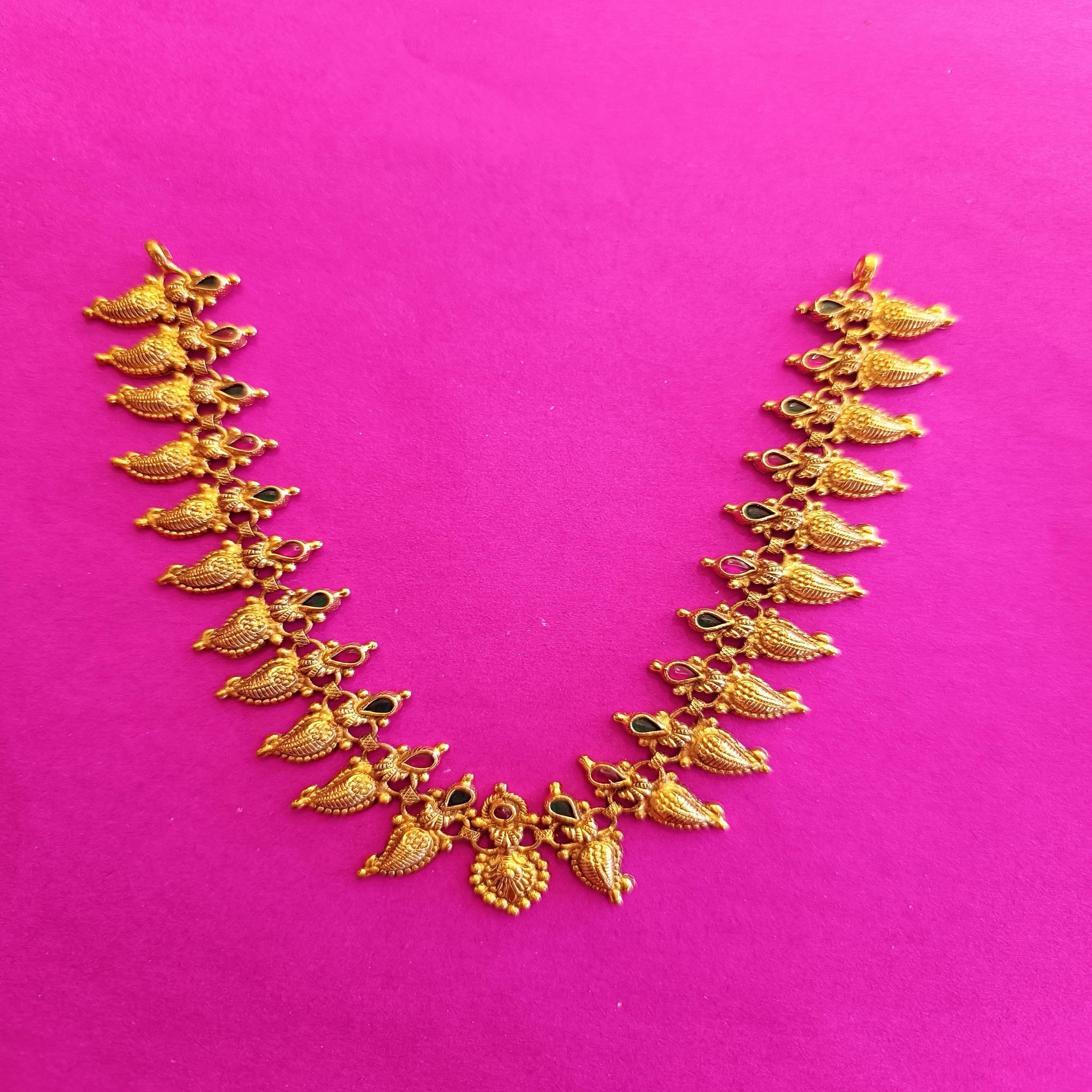 Temple Necklace with Mango Design