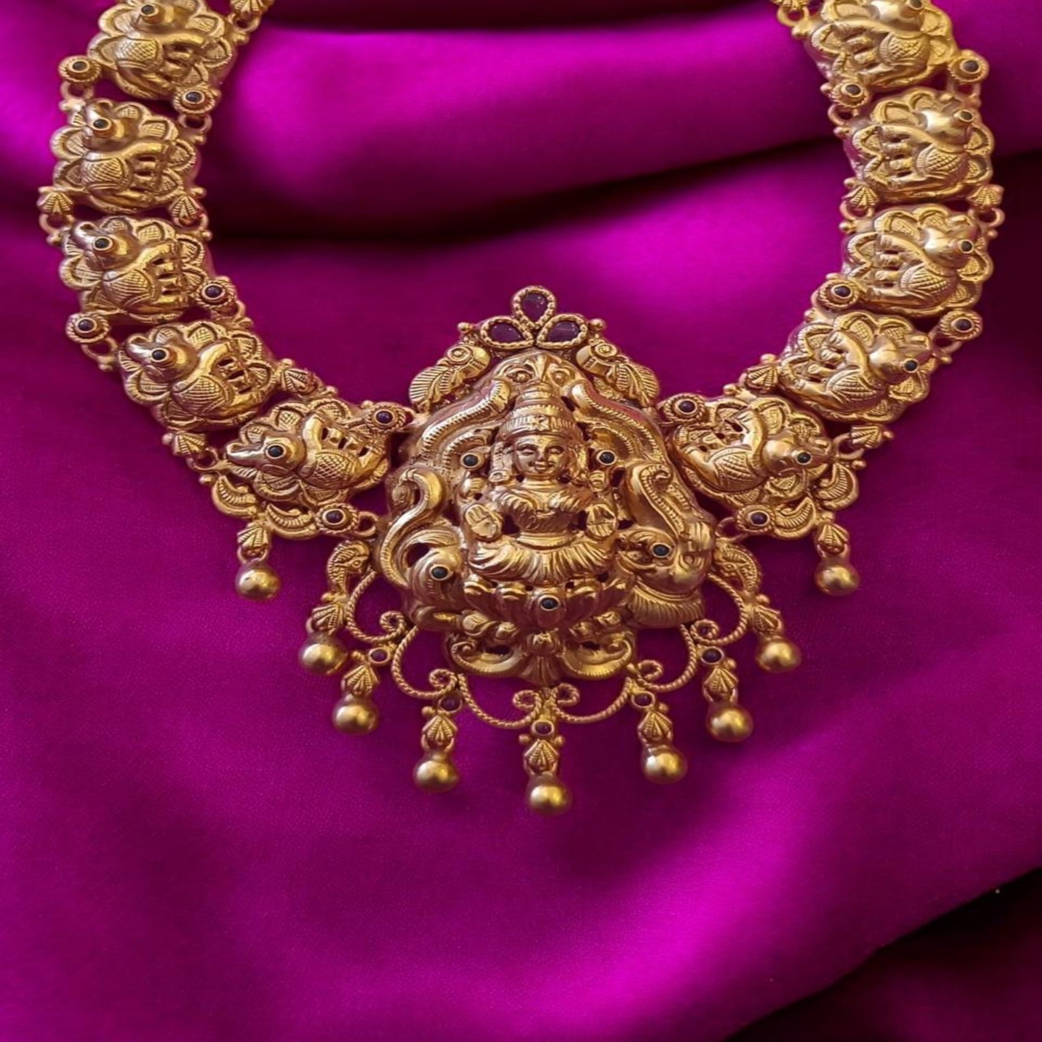Temple Necklace with Temple laxmi design