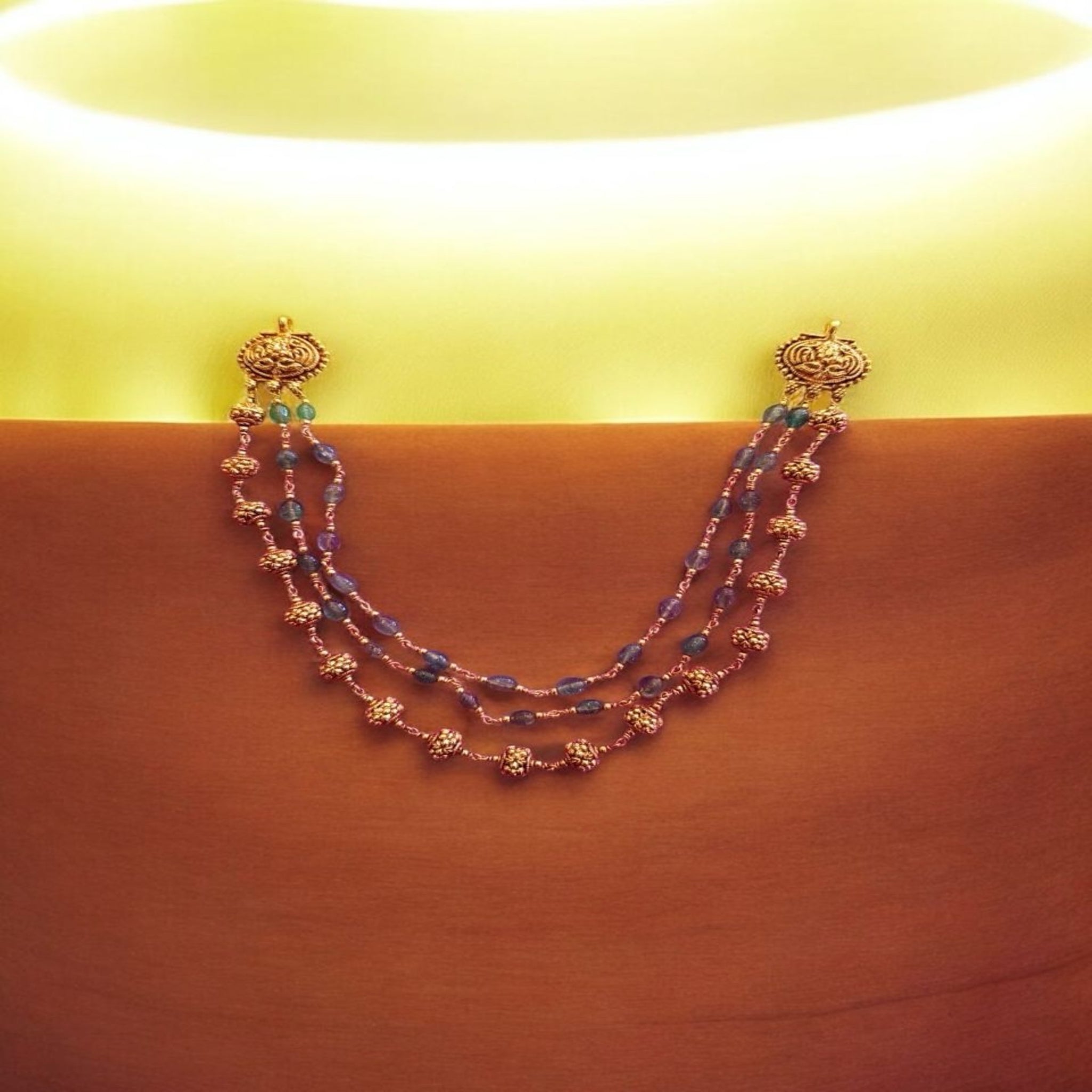 gold Balls With Beads Modal Necklace
