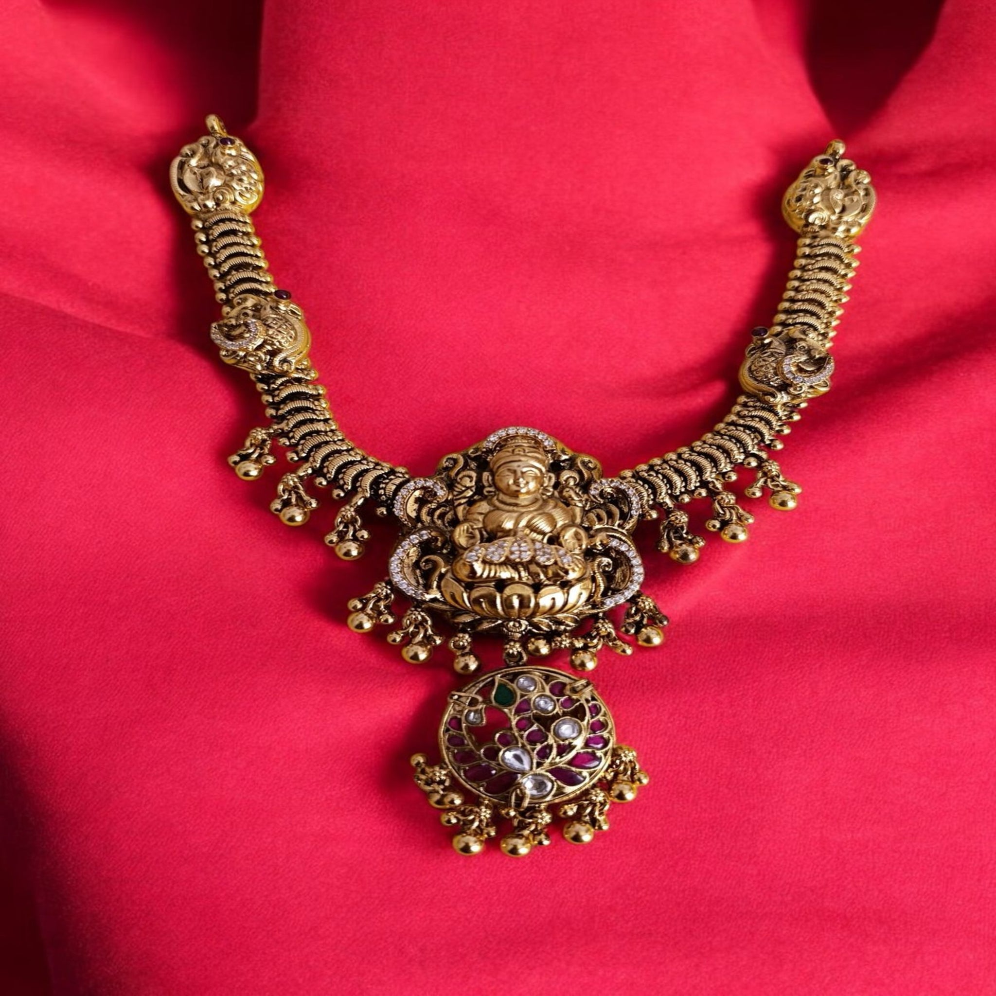 Temple Necklace with Gold polish Bridel Necklace