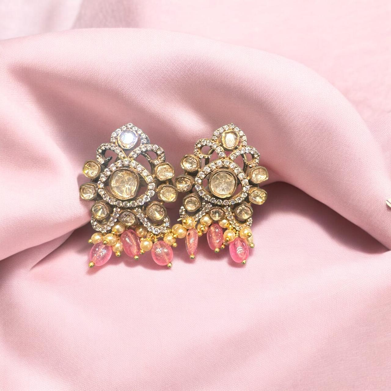 Victorian Earrings with Moissanite Stone