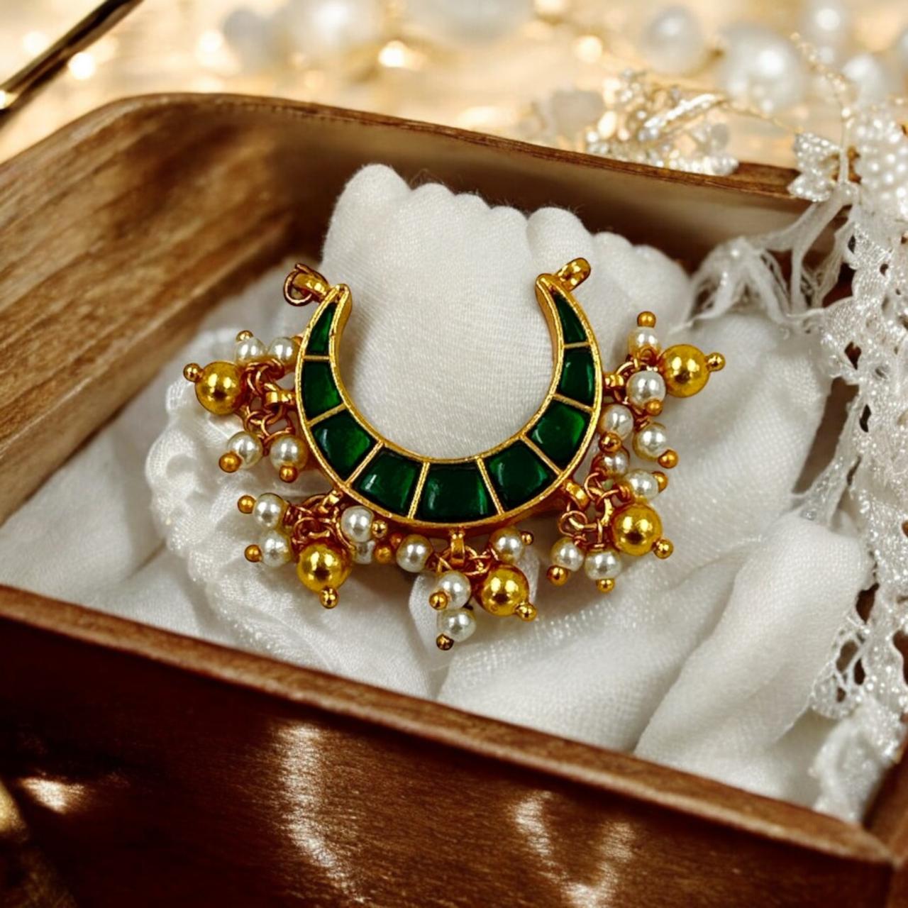 Precious Pendant 92.5 Silver Kundan Design With Gold Polish