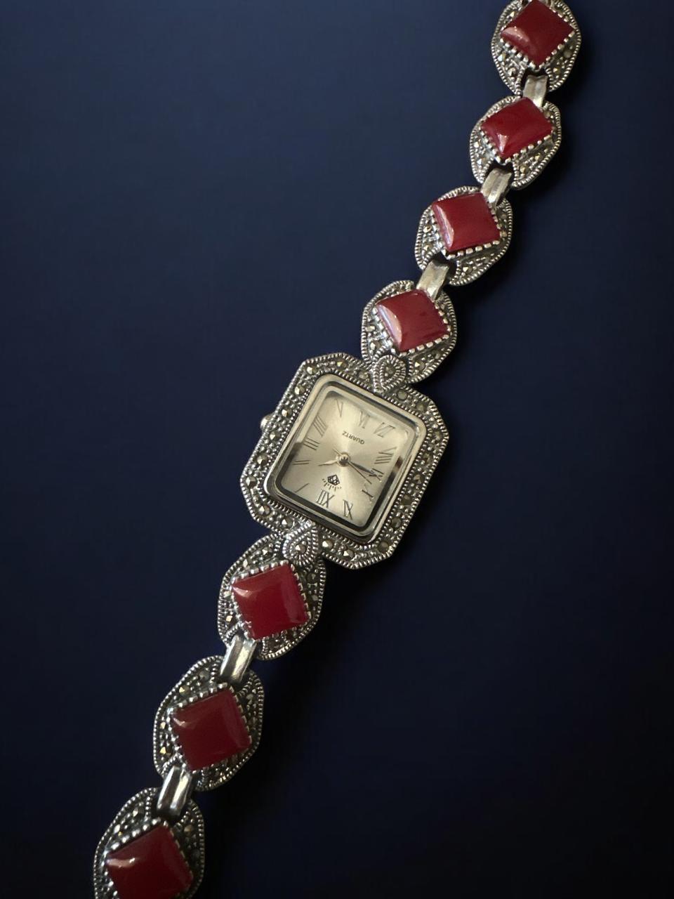 Marker Stone With Silver Polish Womens Watch