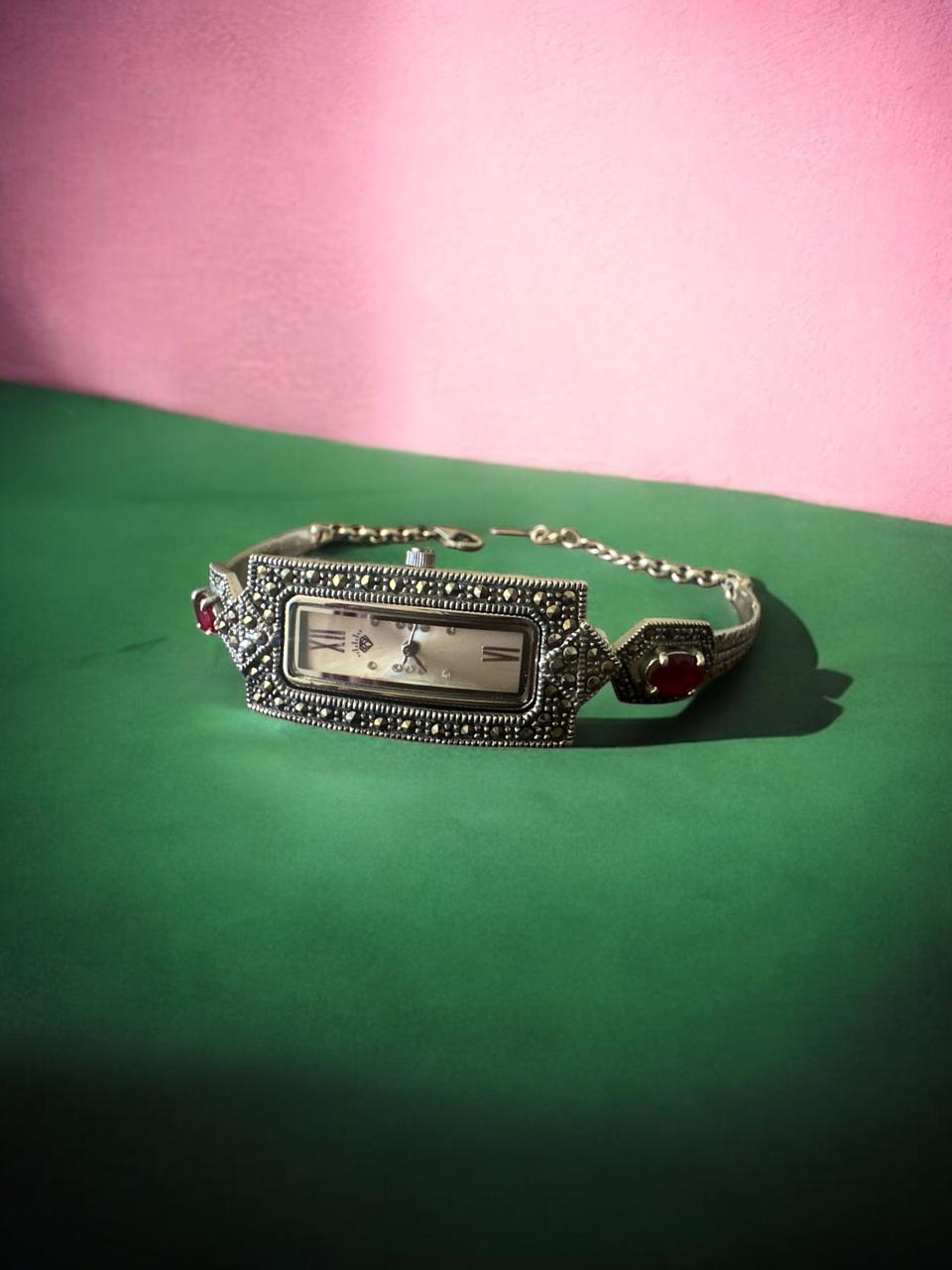Womens Watch Marker Stone With Silver Polish