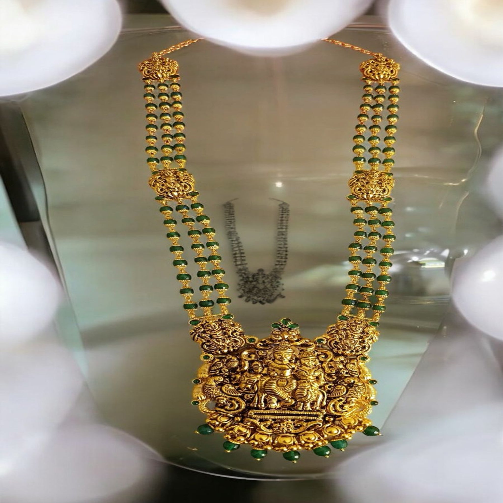 Emerald with Lakshmi Pendant Haram