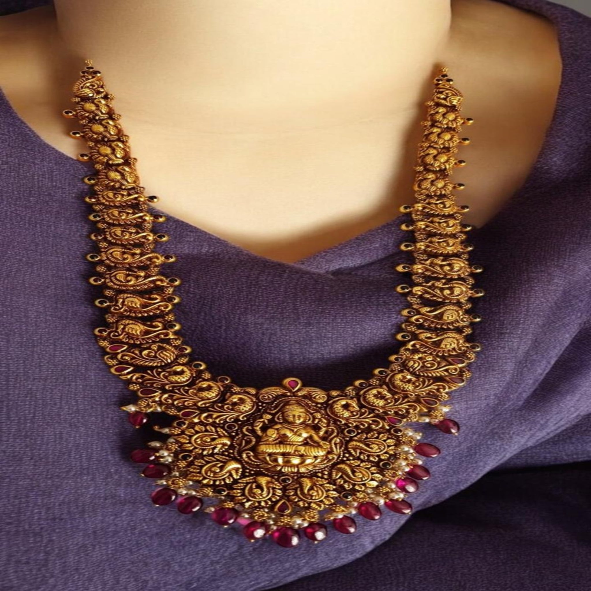 Lakshmi Pendant With CZ Stone Haram