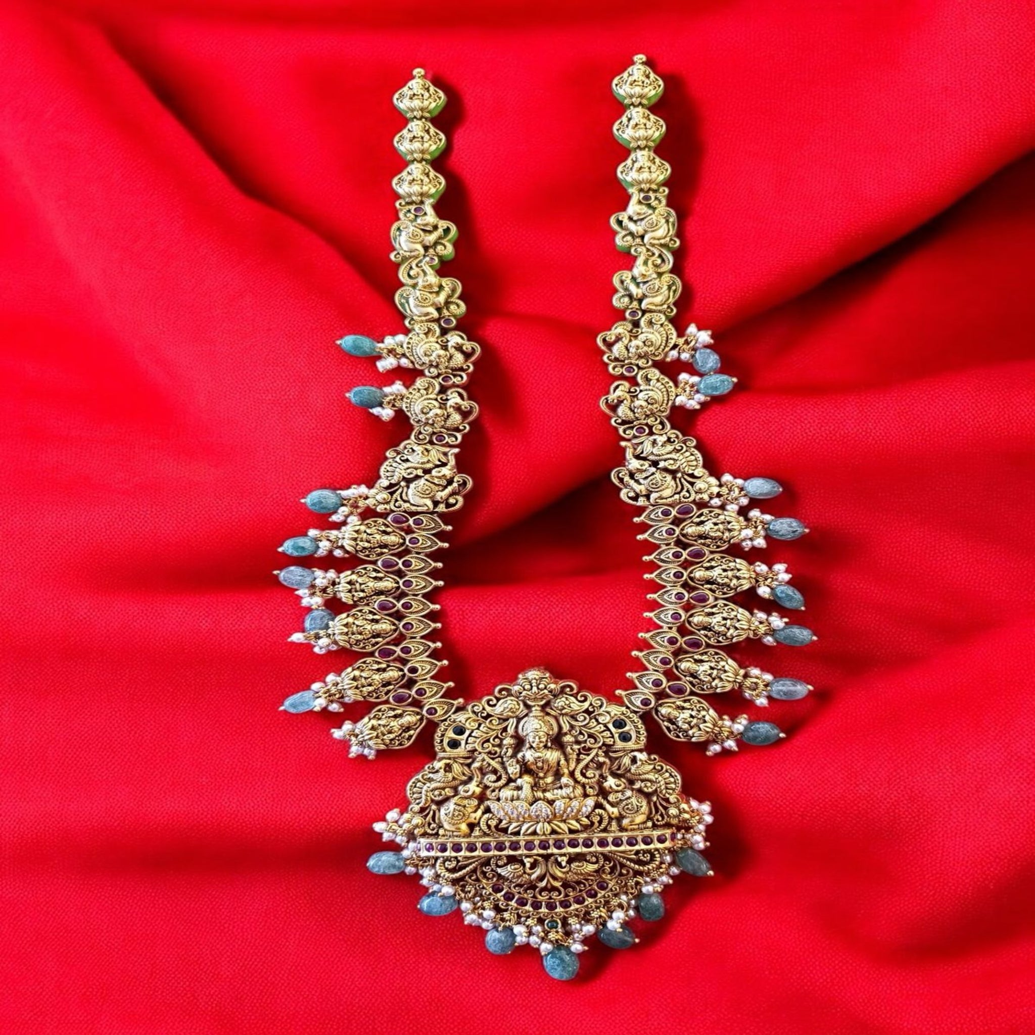 Lakshmi Pendant With CZ Stone Haram