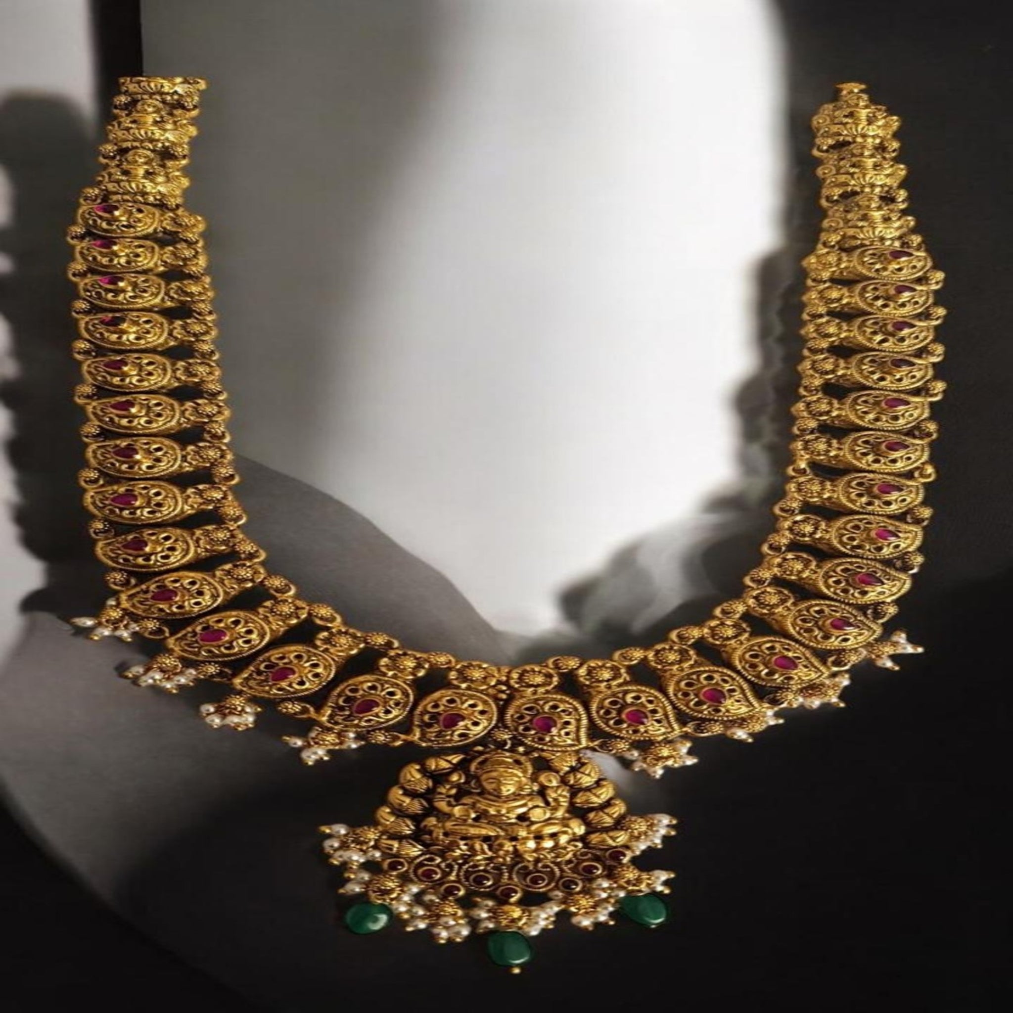 Mango Mala With Big Lakshmi Pendent