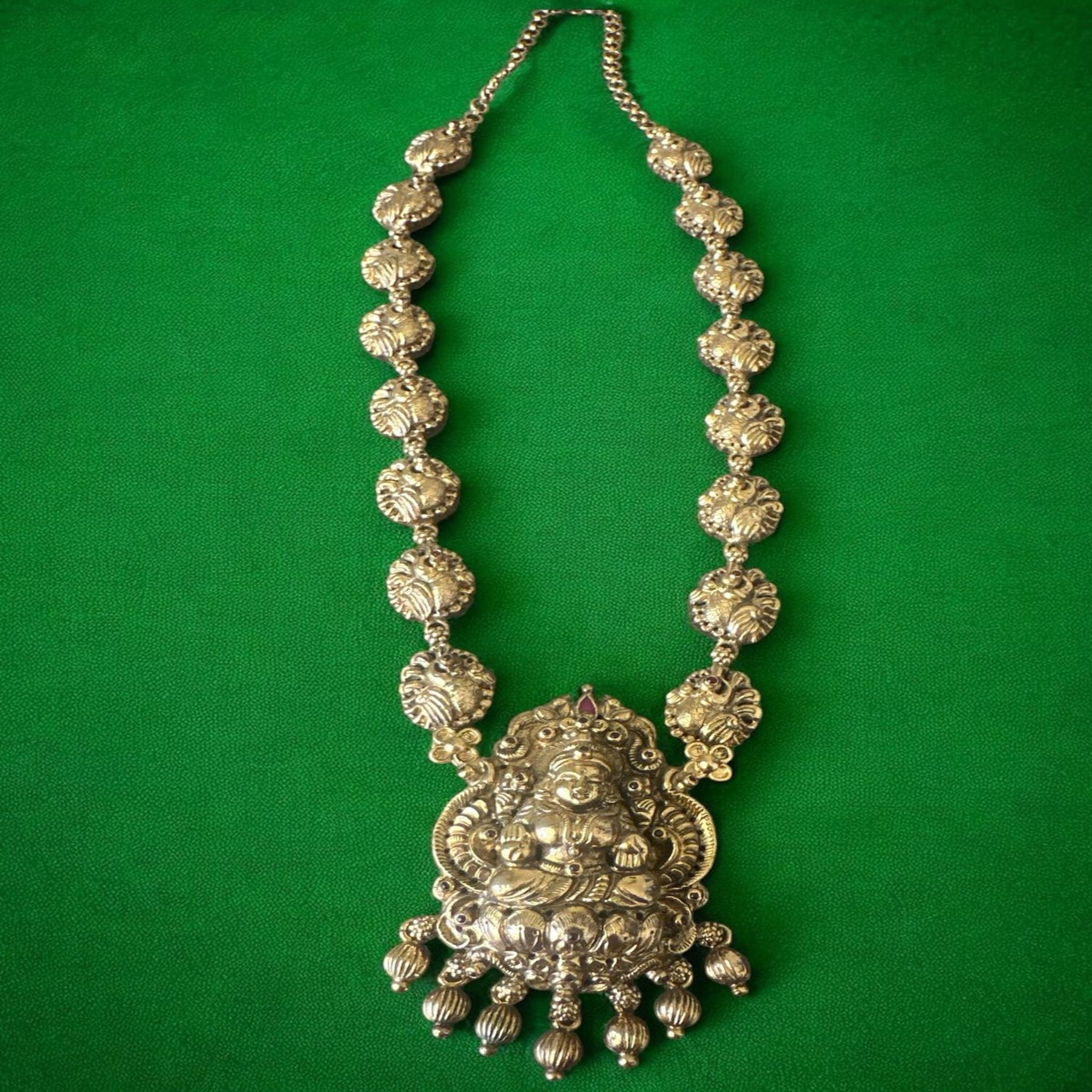Peacock Design Big Lakshmi Pendent Haram