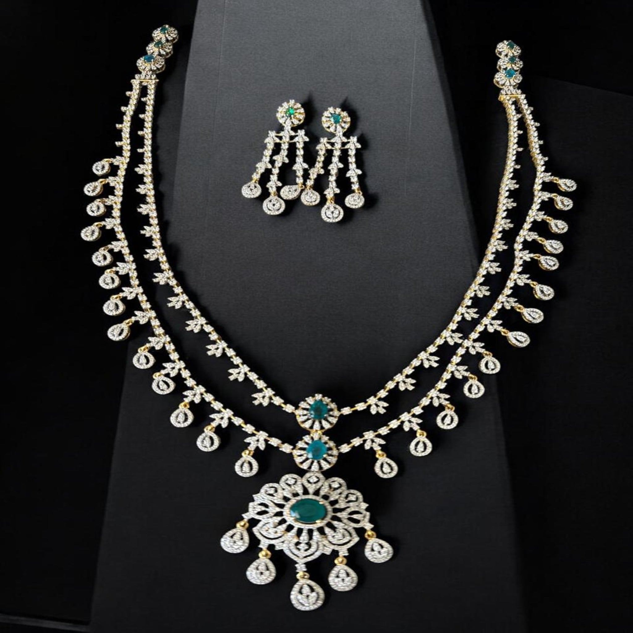 Diamond finish haram with Zircons