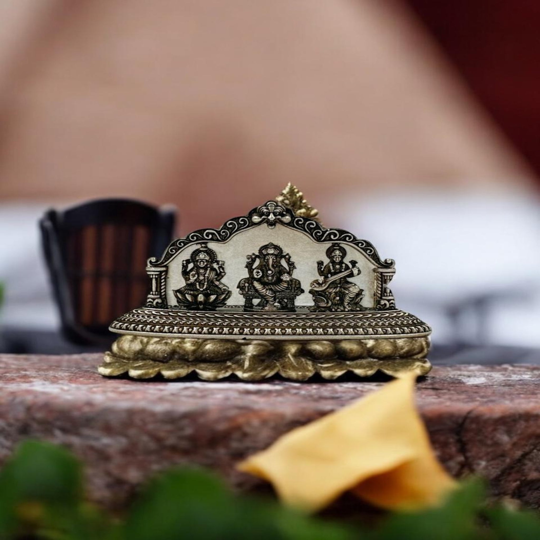 Laxmi Ganapathi Saraswathi idol with 92.5 Silver