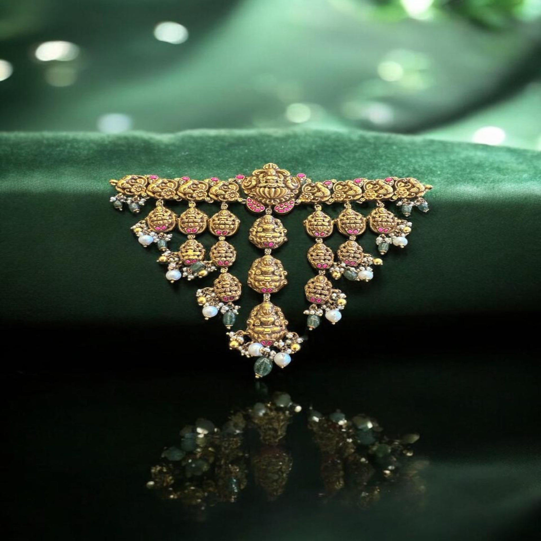 Silver Antique Lakshmi Bridal Choker
