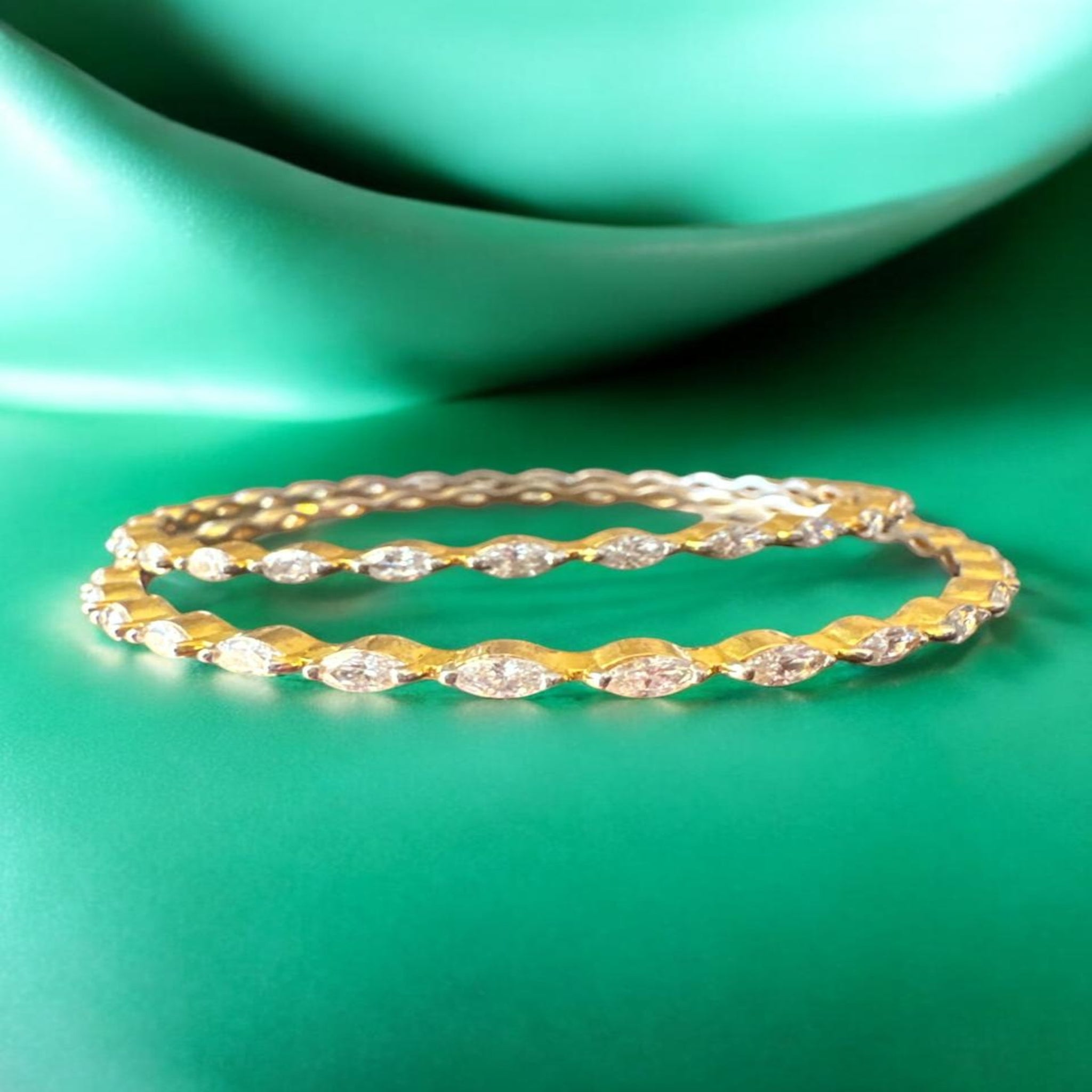 Bangle CZ With Gold Polish